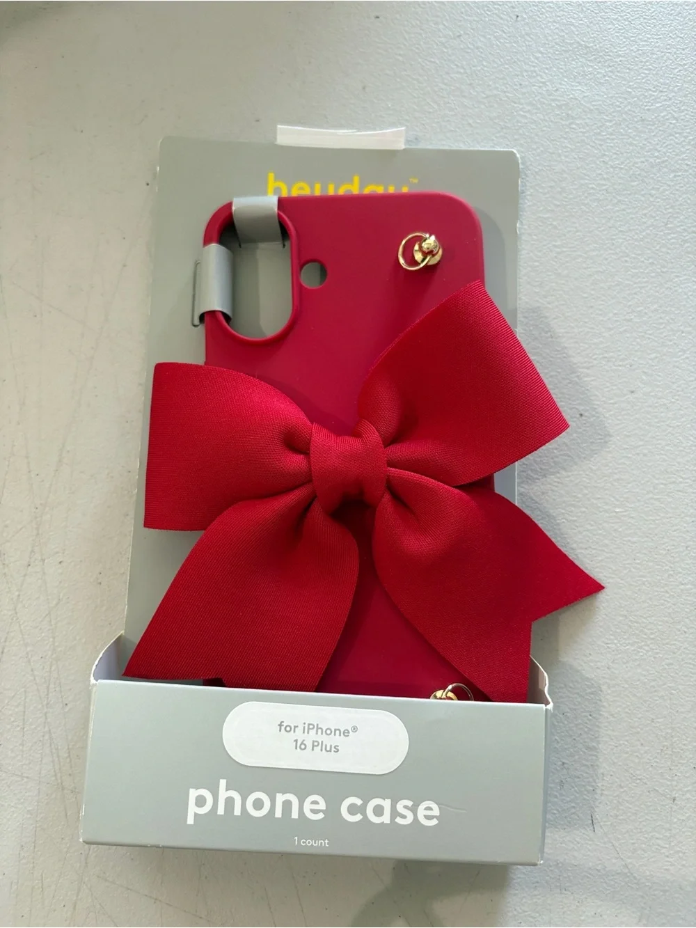 Red Bow iPhone Case - Large Fabric Bow Accent for 16+ iPhone New